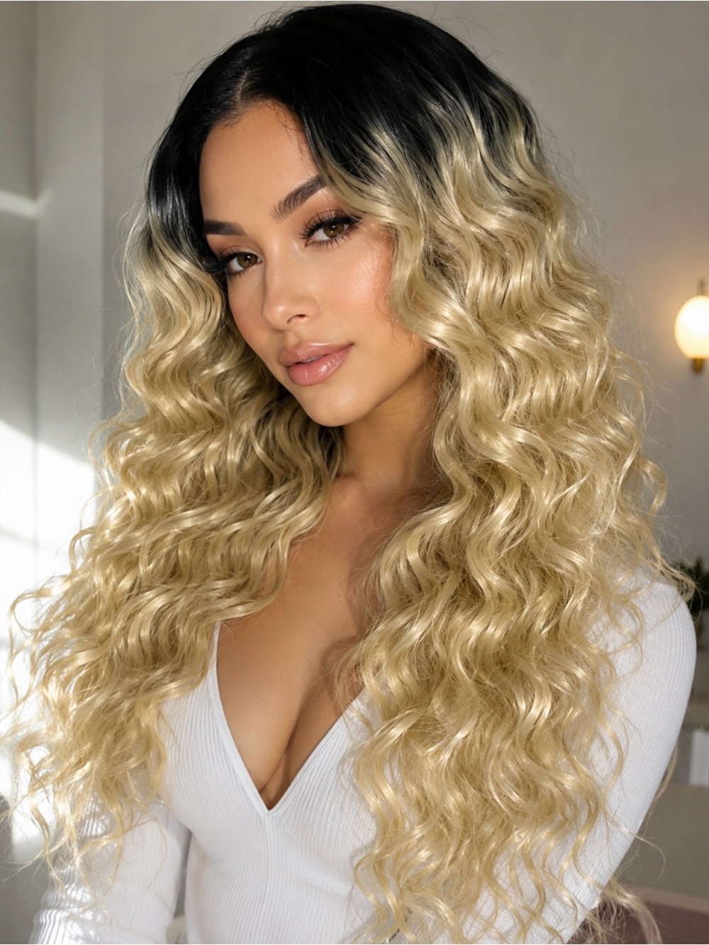 20”, 22”, 24” each 3 bundles Hair extension blonde and black human hair